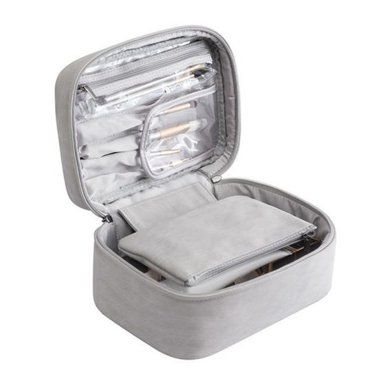 

Косметичка большой емкости со съемными карманами и отделениями для кистей Дорожная косметичка для хранения косметики Дорожные принадлежности