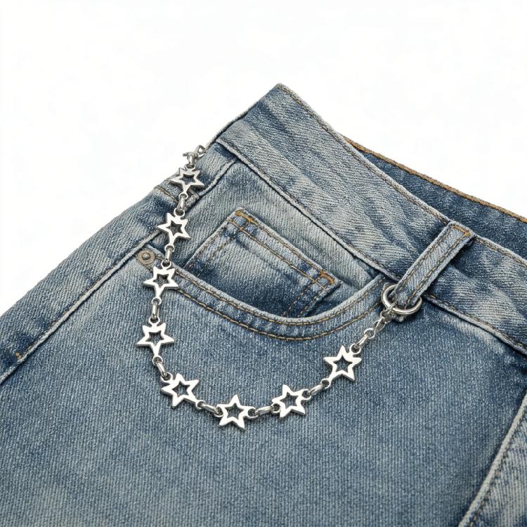 Unique Hollow Star Charm Chain Extender Fashion Jewelry Chain Stainless Steel Texture Perfect for Necklace and Styling