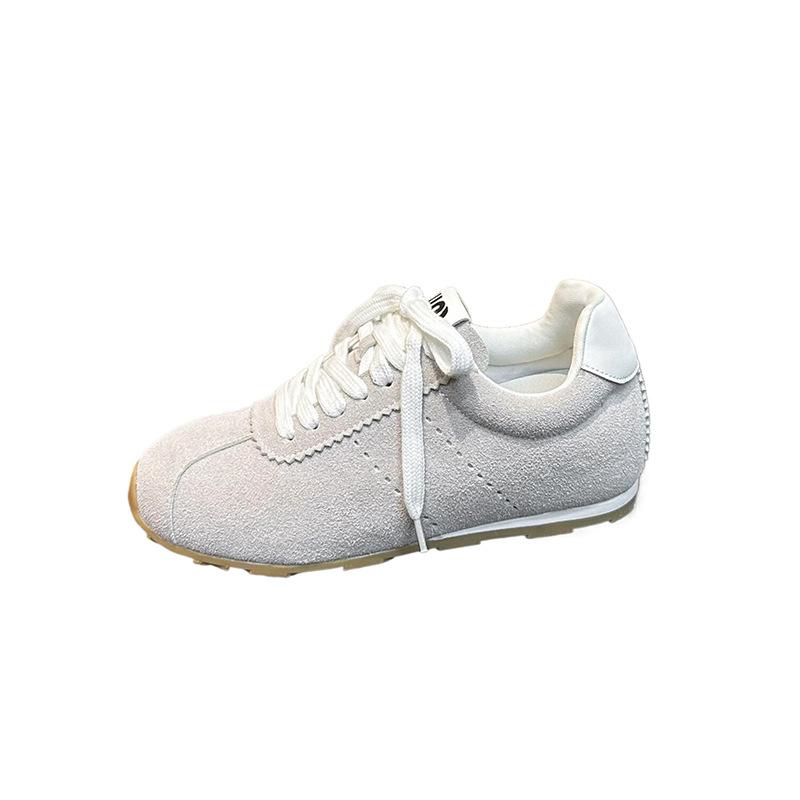 

Cowhide version of miu home leather inner height increase Forrest Gump shoes women s platform retro German training shoes height increase casual sp 40