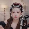 New Detachable Pearl Tassel Headband Ethnic Style Pearl Headband Bridal Headdress Wide-format Flower Headband