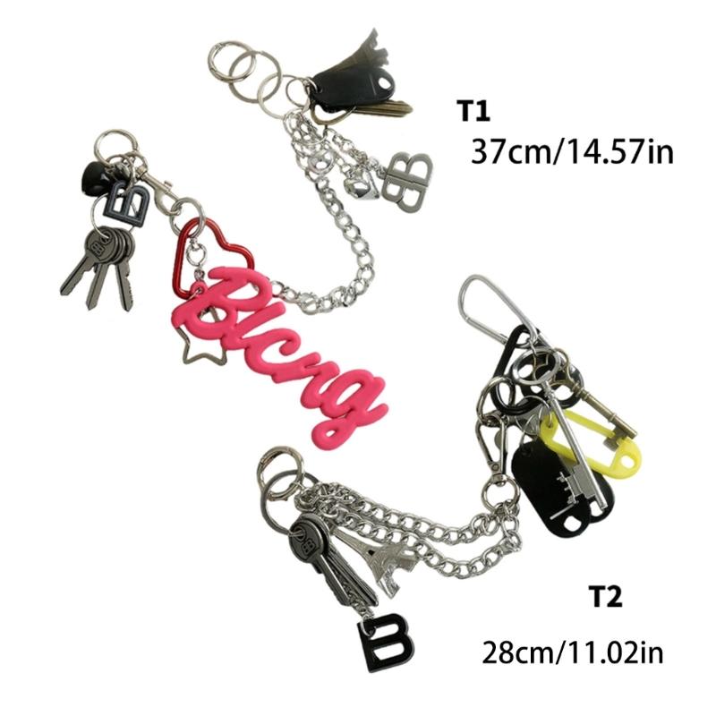 Trendy Graffiti Letter Silicone Keychain Edgy Soft Silicon Key Pendant Waterproof Graffiti Letter Designs Key Rings