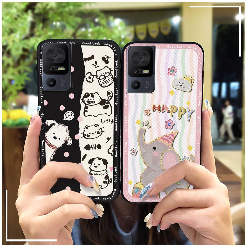 Silicone Full Wrap Phone Case For TCL 40SE/T610K Soft Case Anti-dust Anti-knock Shockproof Back Cover Cute Waterproof