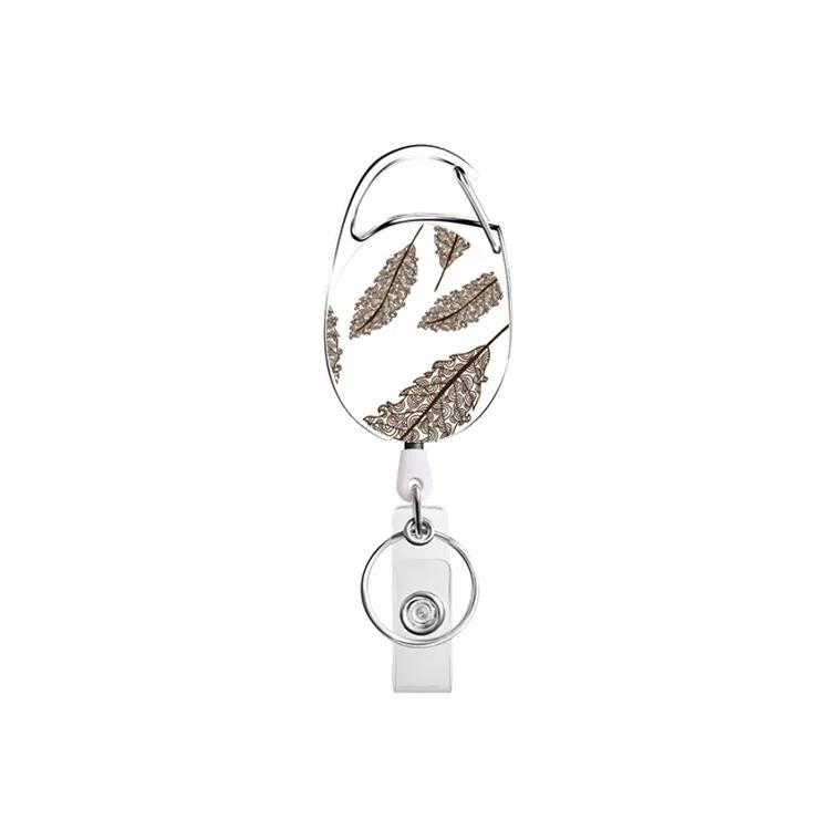 Belt Rope Office Lanyard Clip Keychain Name Tag Holder Keyring Id Card Key Ring Cord Reel Retract Pull Key Chain Badge