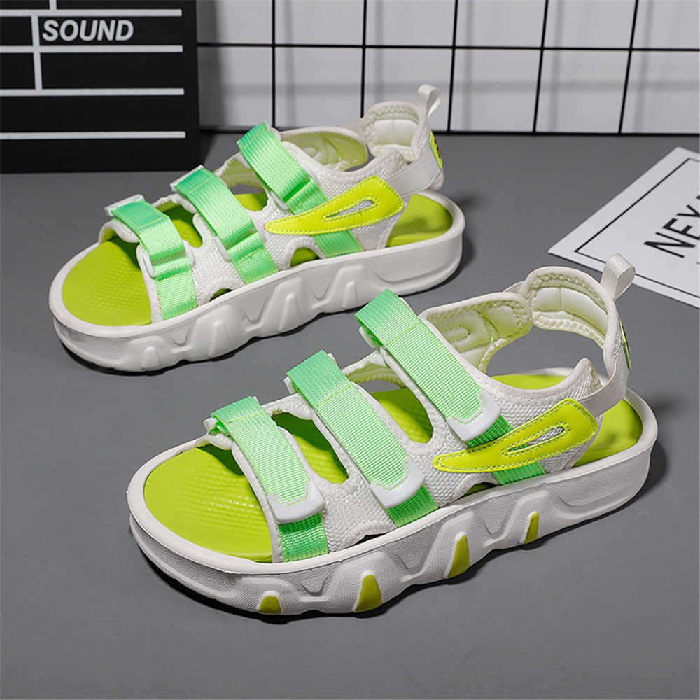 Fashion Navy Blue Bicolor Women's Slippers 43 Sandal For Summer Shoes Large Size Ladies Sneakers Sports Type Loafersy Leading