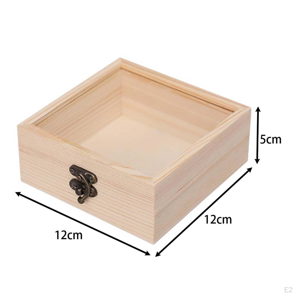 Elegant Wooden Jewelry Storage Box with Glass Lid