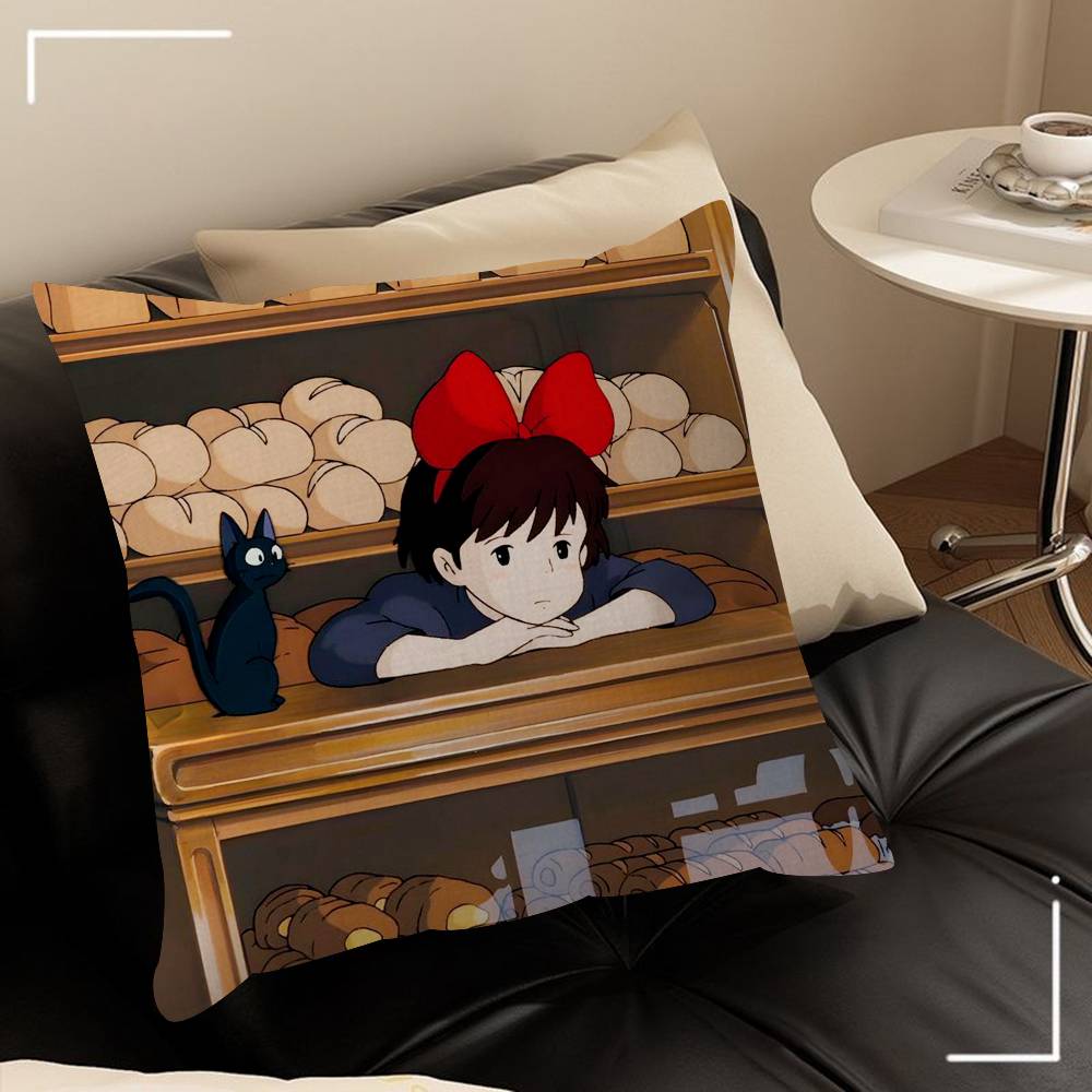 Cushion Cover Polyester Sofa Cushions Decorative Throw Pillows Home Decoration Pillowcover Anime K-Kikis Delivery Service-S