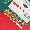 Christmas Series 6 Pairs Of Snowflake Bell Earring Combination Set Cross-border Cartoon Drip Oil Reindeer Santa Earrings