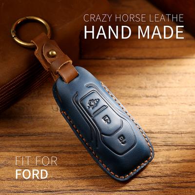 El yapımı Araba anahtarı kılıfı yaşlı FORD MONDEO ECOBoost 180 ford EDGE Kuga Sharp Explorer Fox F150 Raptor akıllı anahtar uzaktan kumanda anahtar kılıfı