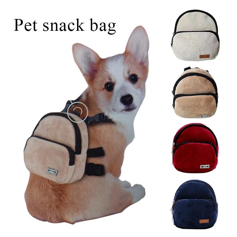 Hunde Rucksack Weiche Haustier Snack Tasche Welpe Niedlich Schultasche Praktisch Große Kapazität Tragbare Haustiertragetasche Outdoor Haustierbedarf