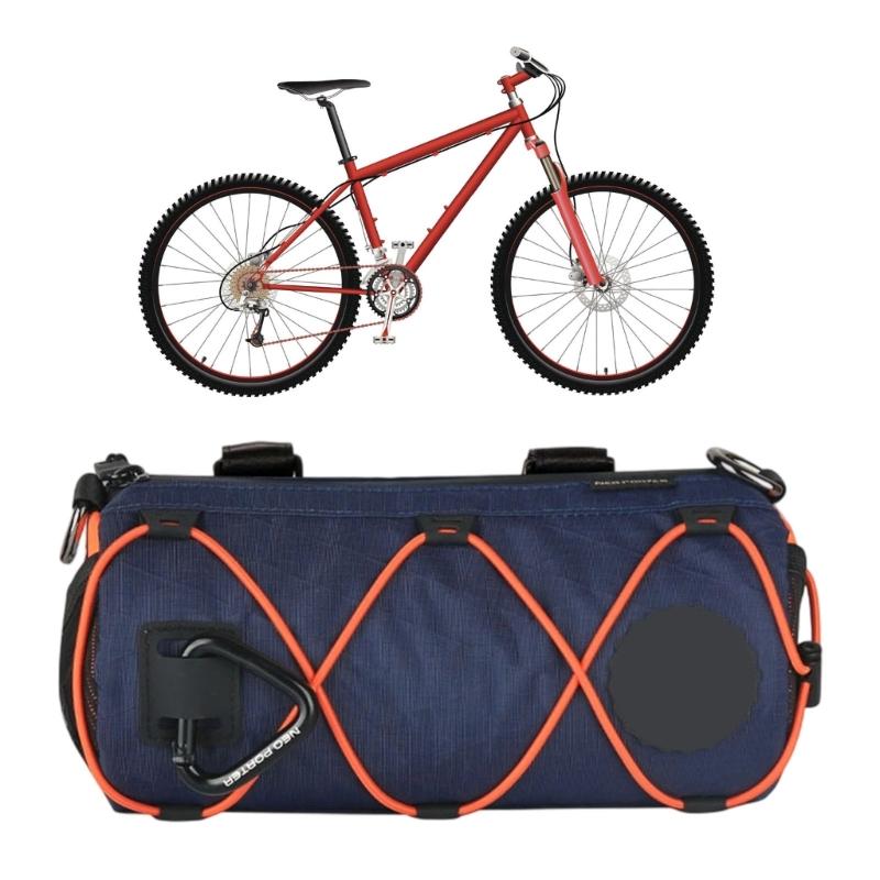 Road Bike Handlebar Bag Waterproofs Bike Front Bag Portable Cycling Pouch Large Capacity Bike Frame Tube Bag Enduring