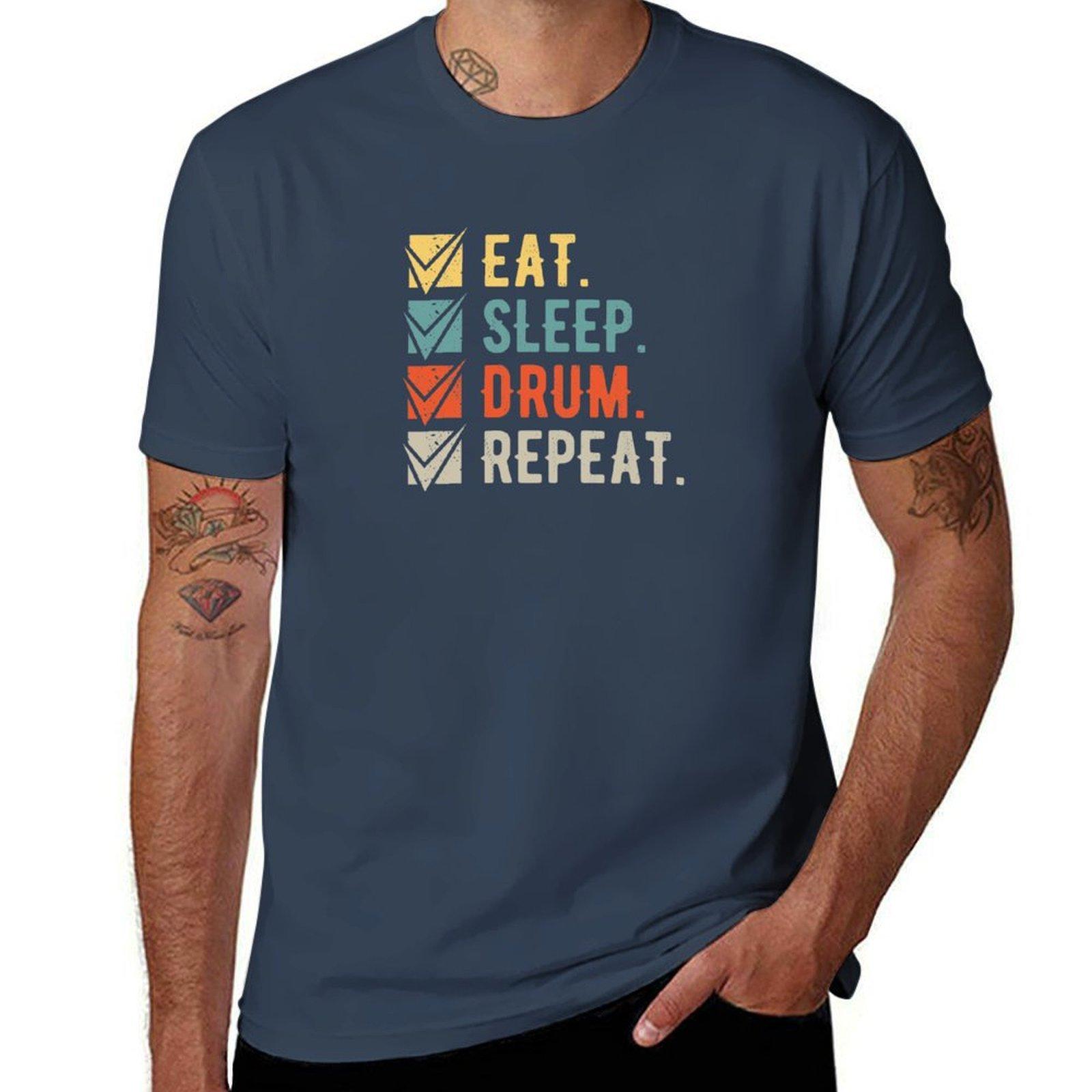 Funny Drummer TShirt black cotton tshirt plain for man package t shirt man plain TShirt S