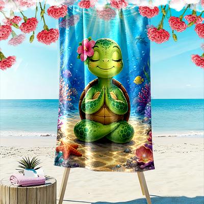 Peaceful Meditating Turtle Beach Towel Beach Towel Quick-drying for Travel Outdoor Sports Jogging Beach and Swimming