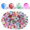 50pcs/Lot 8 10mm Colorful Cracked Beads Acrylic Beads Colorful Round Loose Spacer Bead For Jewelry Making DIY Bracelet Necklace