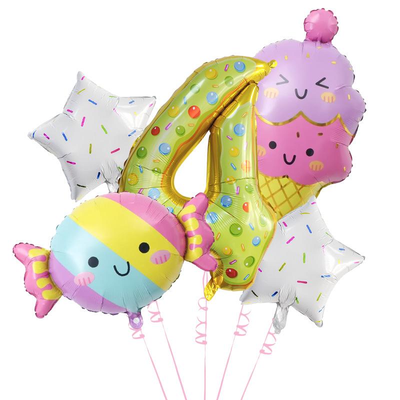 Ice Cream Candy Digital Balloon Set Children's Birthday Set Baby Shower Scene Arrangement