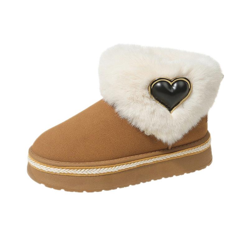 

Thick-soled heightening snow boots for women s 2025 winter new non-slip velvet warm one-pedal fashionable bread cotton shoes 36