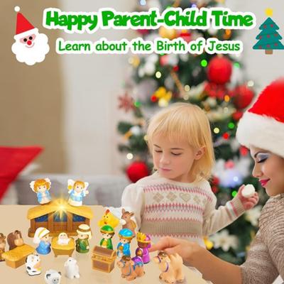 Nativity Advent Calendar Little People Collectibles Religious Christmas Countdown Calendar Christian Advent Calendar Gift for Kids Teens Families