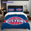 Set di tre pezzi con logo vibrante dei Detroit Pistons(1 * copripiumino + 2 * federa, senza nucleo) Copripiumino e federa morbidi e confortevoli