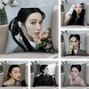 Actress Fan Bingbing Cushion Cover Soft Plush Fabric Double-Sided Printed Sofa Cushion Cover for All Seasons Home Decor Gift