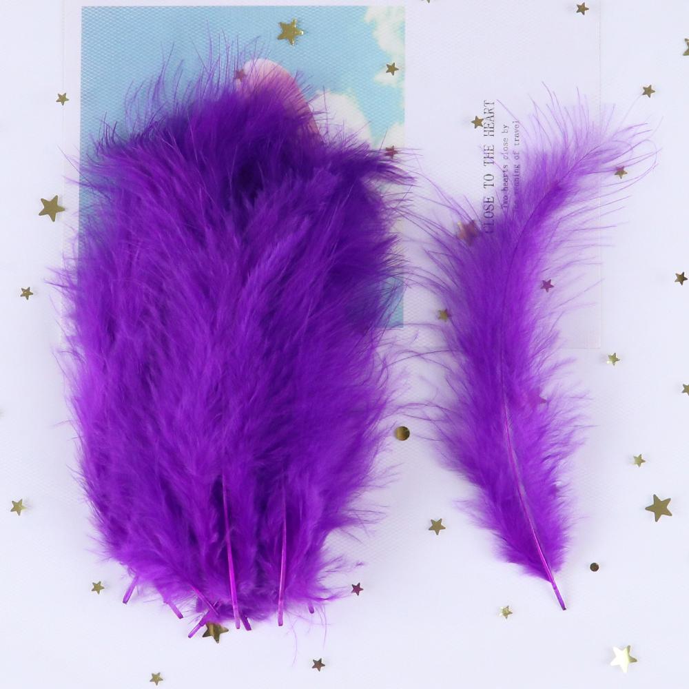 50 PCS Turkey Marabou Feathers 10-15CM Fluffy Decorative Feather for DIY Wedding Dress Jewelry Decoration Accessories Plumes