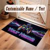 Neon Colorful Theme Crystal Velvet Floor Rug Personalized Custom Name Text Warm Carpet Home Decoration