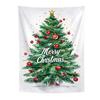 Festive Window Hanging Merry Christmas Tapestry, Wall Fabric Backdrop, Xmas Tree Winter Holiday Party Scene Decoration Art for Living Room,