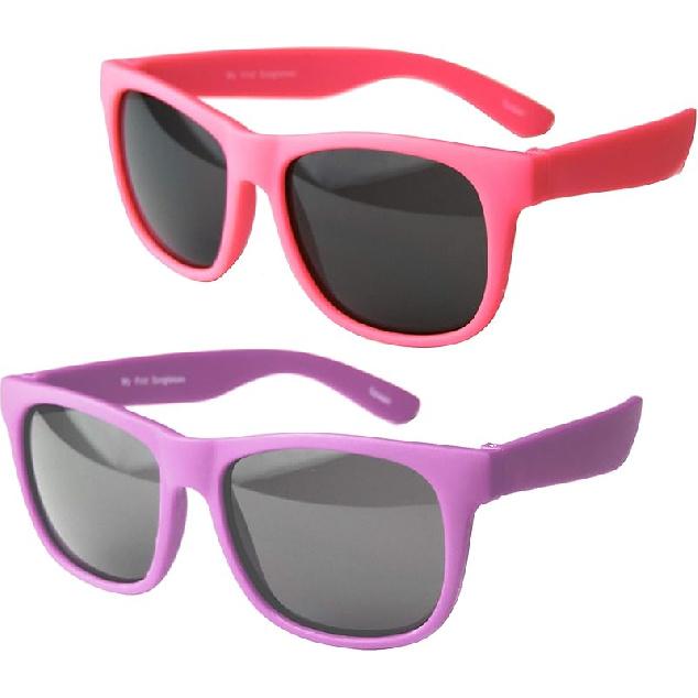 Vintage 2 Pack- Toddler s First Sunglasses for Ages 2-4 Years Hot Pink and Fuchsia