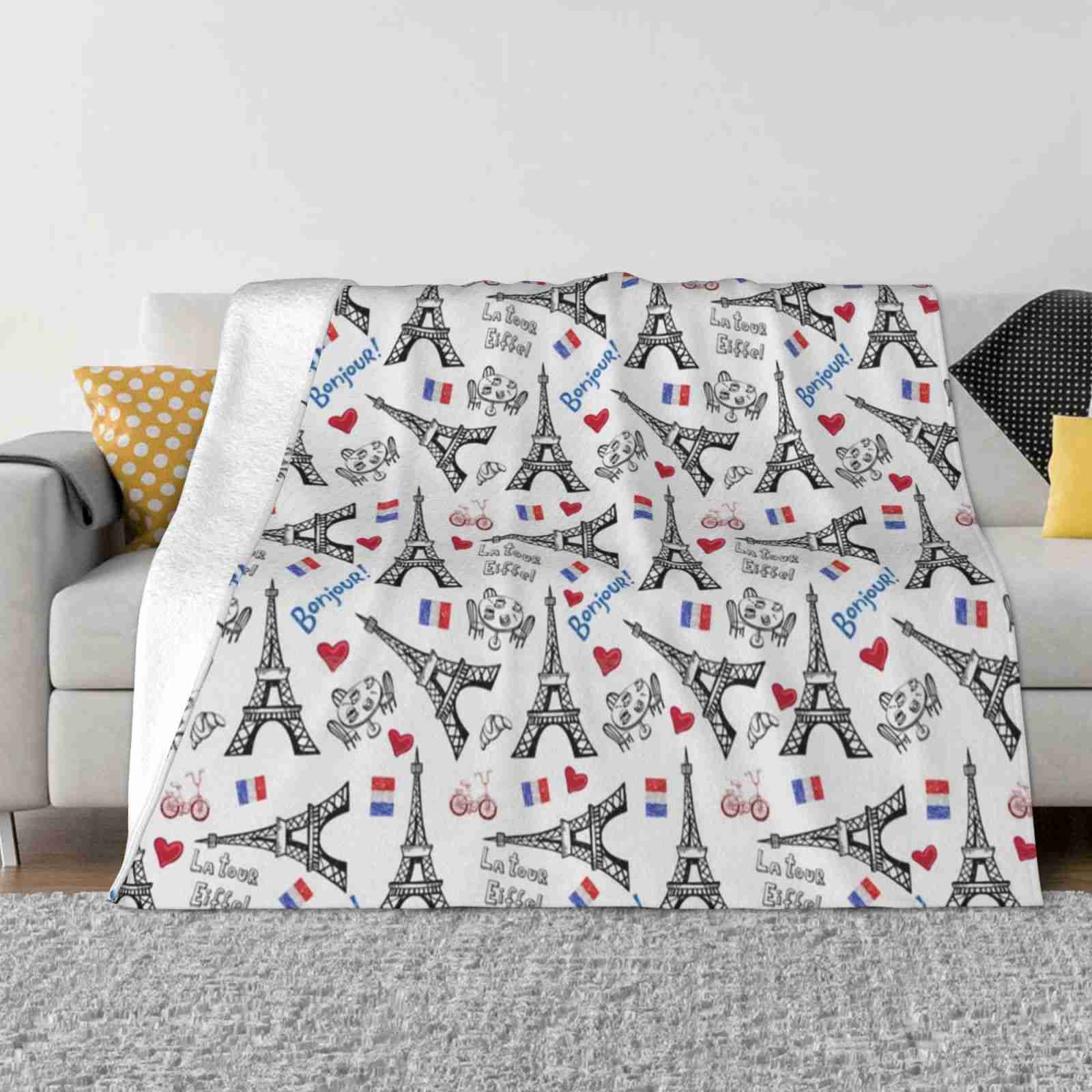 

Addicted To Paris , France Soft Warm Blanket Sofa/Bed/Travel Love Gifts Paris Lover France Lover Bonjour Eiffel Tower Oui Lyon 30x40in