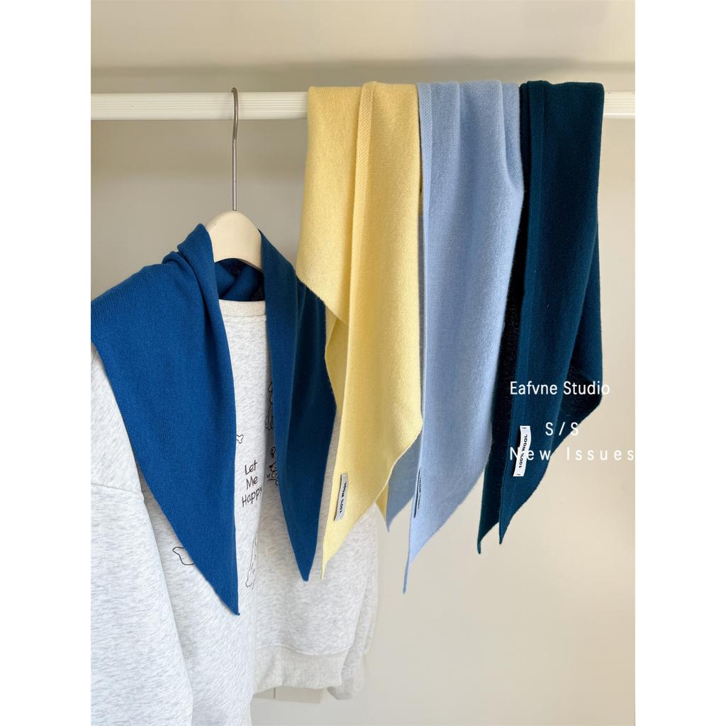All wool Knitted Triangle Scarf Autumn and Winter Solid Color Versatile Shawl Vest Warm Shoulder Pads