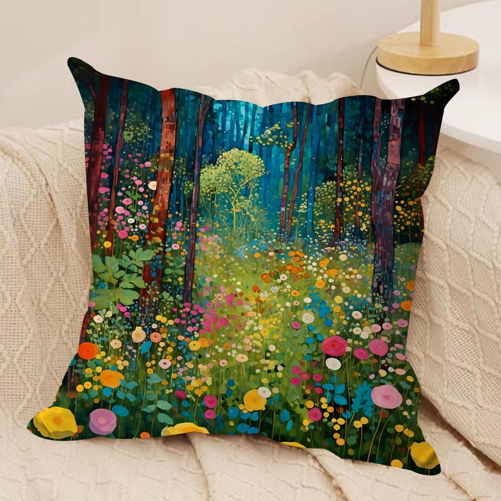 Midsummer Nights Flowers Cushion Cover Silky Short Plush DoubleSided Printed Pillow Case for Sofa All Seasons Home Decor Gift