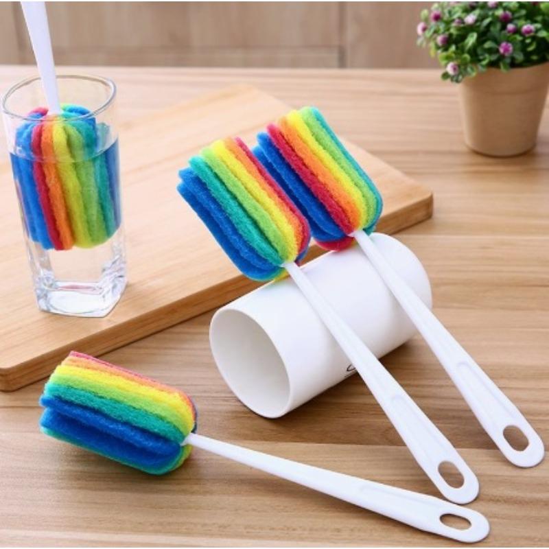 Cup Brush Cleaning Brush Long-handled Multicolored Scouring Brush Glass Bottle and Thermos Cup Cleaning Brush Baby Bottle Brush