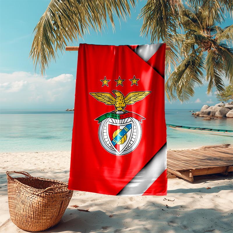 proof beach towel with Sport Lisboa e Benfica pattern - soft,absorbent,quick-drying,machine washable - perfect for swimming,camping,bathing
