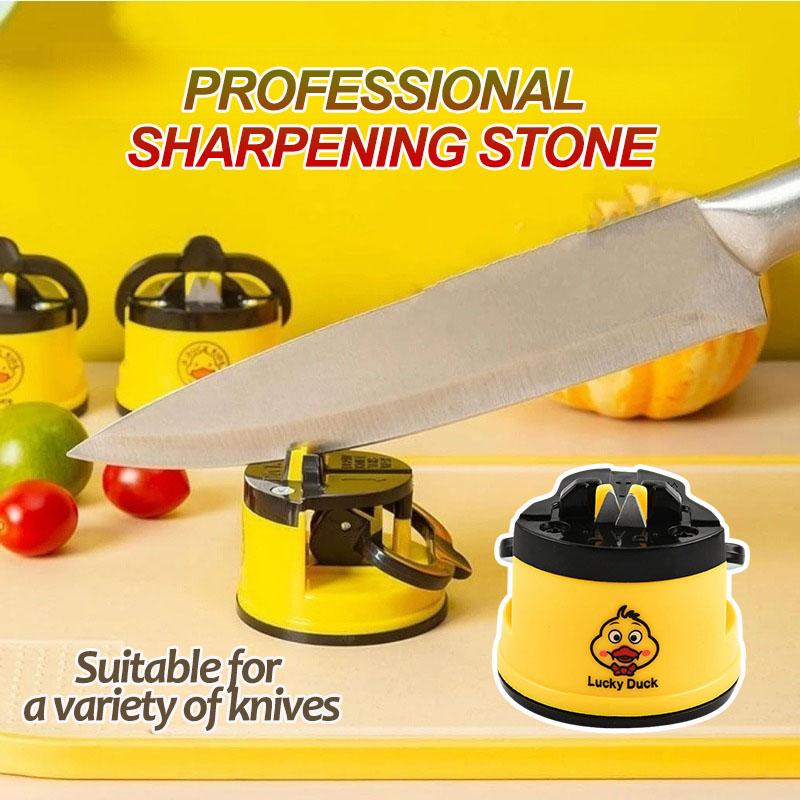 Small Yellow Duck Mini Suction Cup Sharpener Professional Suction Cup Kitchen Chef Knife Grinding Scissors Home Sharpener Stone
