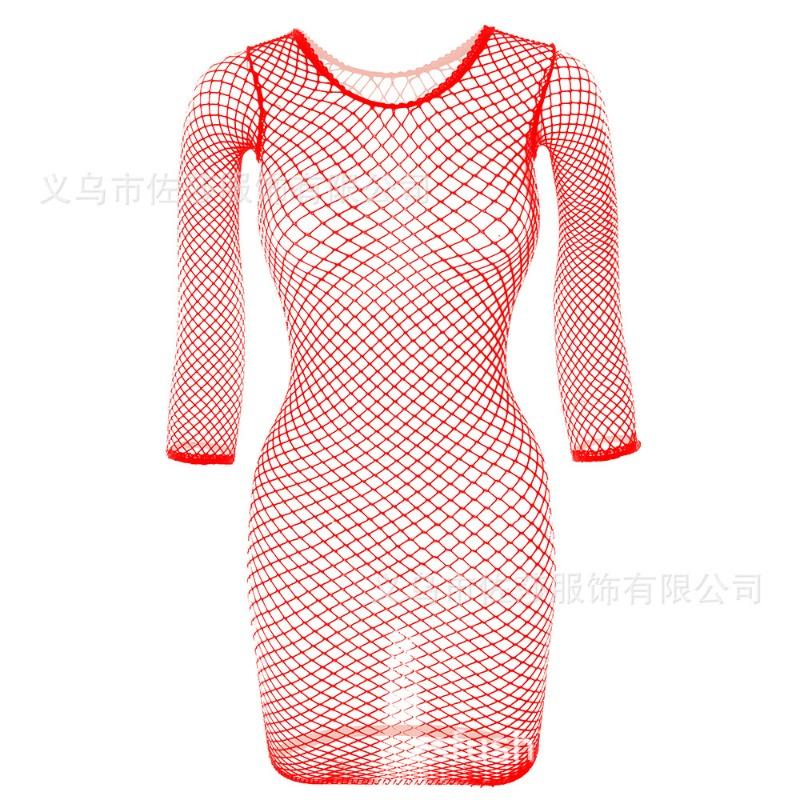 Sex underwear sexy fishing net perspective one-piece net socks suspender temptation hollow open one-piece stockings net