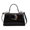 Patent Leather Handheld Small Square Bag 2024 New Texture Stone Pattern Single Shoulder Fashionable Crossbody Bag for Women