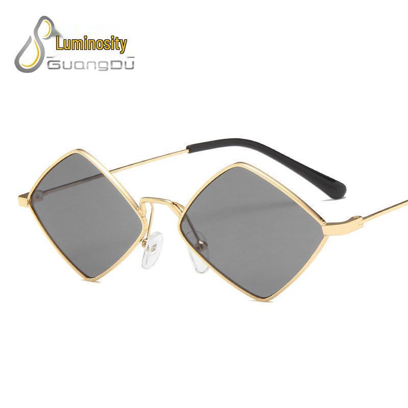 2020 European & American Retro Diamond Metal Irregular Sunglasses