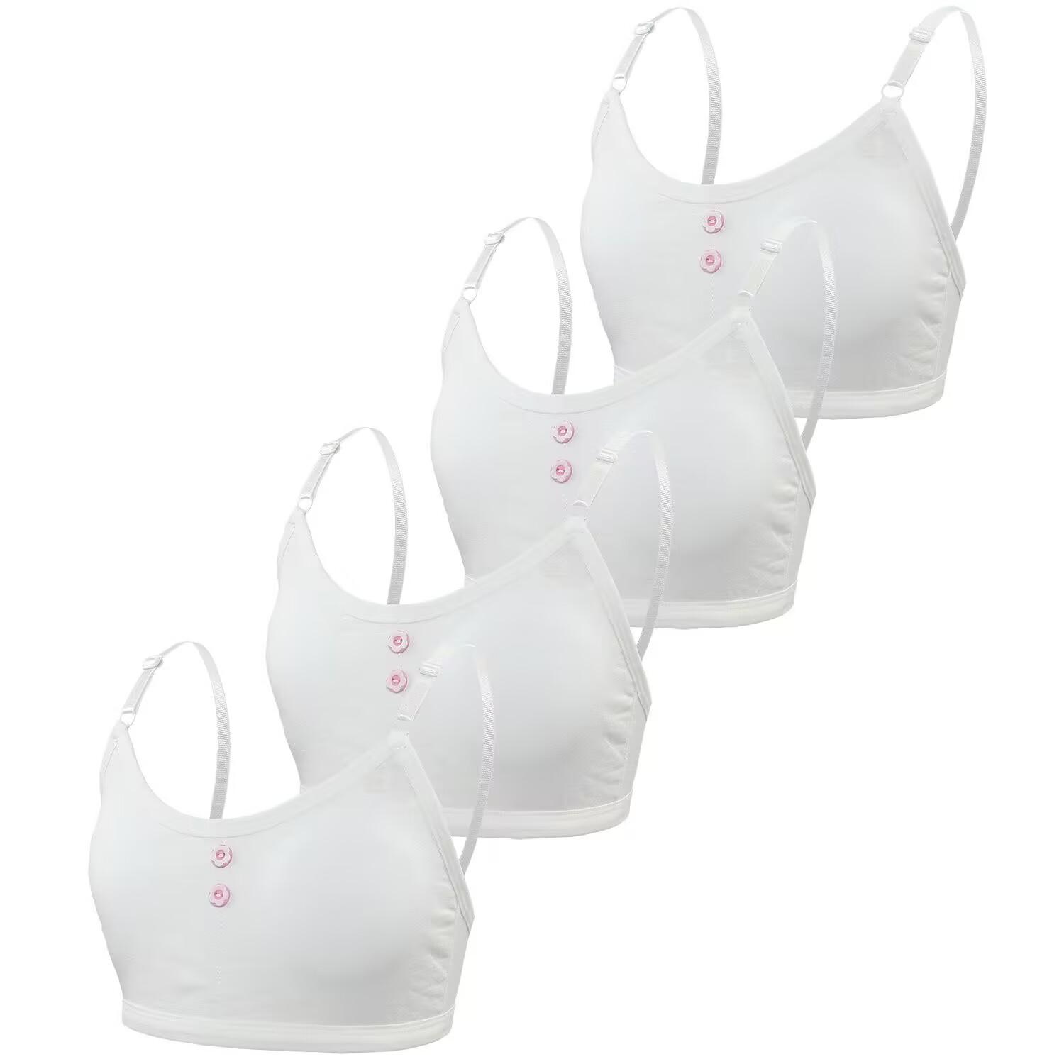 4 шт./лот детский бюстгальтер для девочек хлопковое нижнее белье для полового созревания беспроводное развивающее нижнее белье для девочек бюстгальтер детский жилет подростковая майка one size 8-14years белый