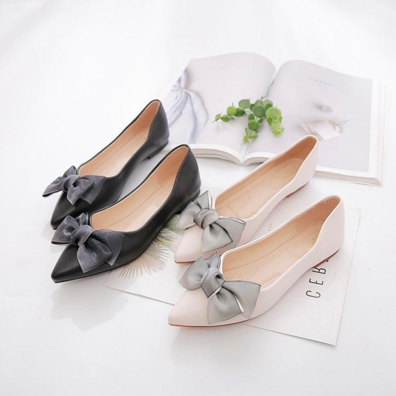 Повседневная обувь с заостренным носком для женщин 2024 Весна Квадратный каблук Слипоны — фото 5