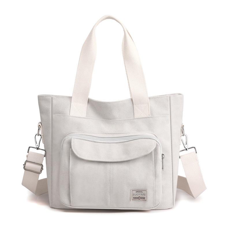 Damestas met grote capaciteit, canvas tas, damesdraagtas met eenvoudige crossbodytas met enkele schouder