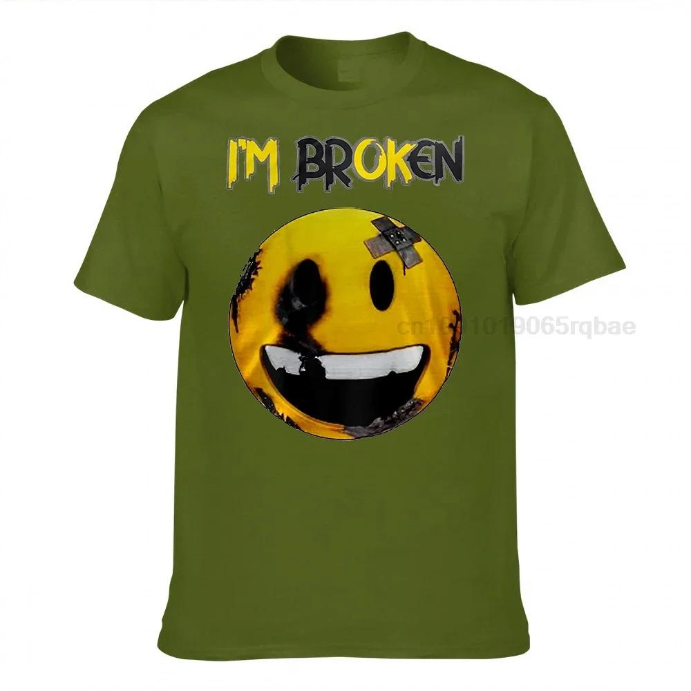 Confused Smile Im Broken Invisible Illness Im Ok Broken Black Size S3xl 100 Cotton Unisex T Shirt Unisexs Tee