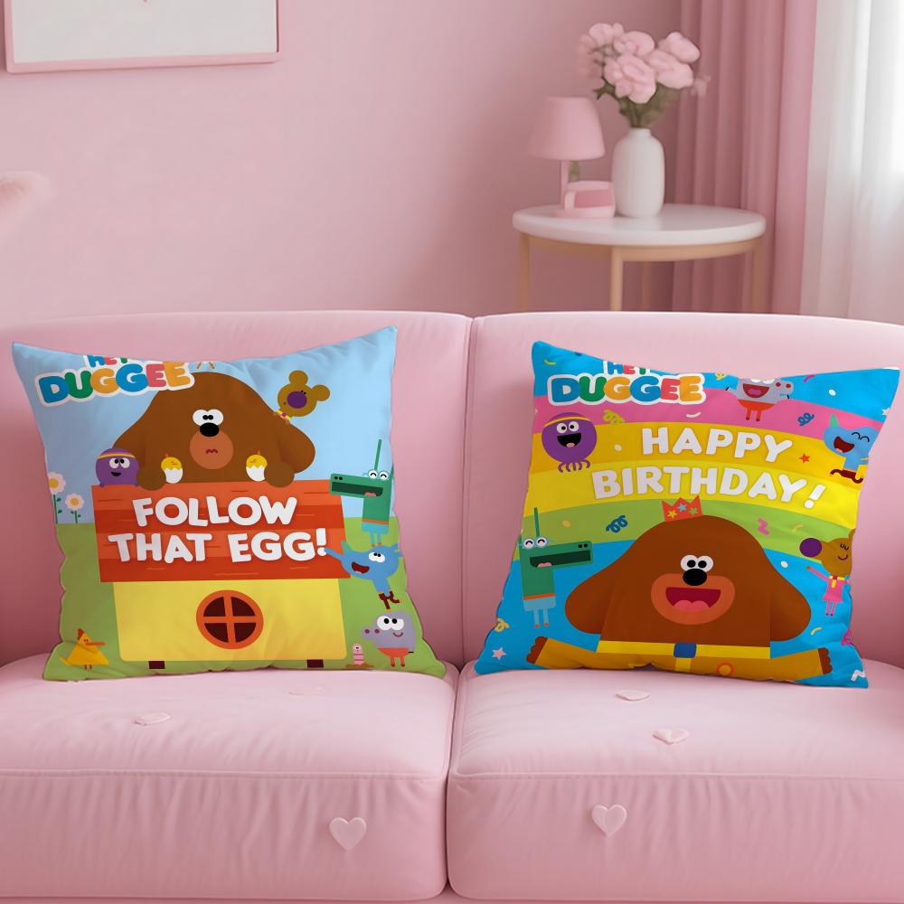 classic cartoon Hey Duggee Cushion Cover Soft & Easy-Wash Pillow Case – Versatile for Couch, Bed, Travel and Office