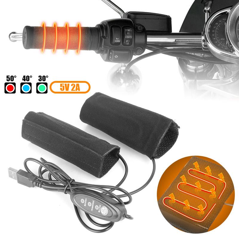 

3 Gear Warmer Electric Heated Grip Cover Anti Vibration Anti Slip Fast Heating Kits 10 W Motorcycle Heated Handgrips 5V 2A USB israel