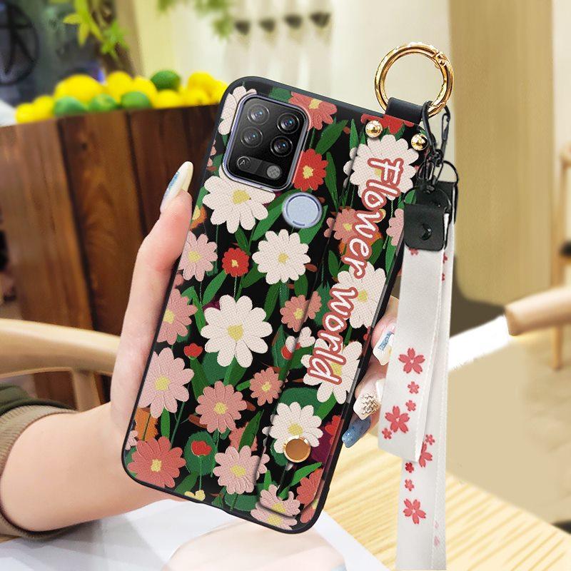 Ring Waterproof Phone Case For Tecno Pova/LD7 Anti-knock Anti-dust Lanyard Soft case Fashion Design Durable Wristband