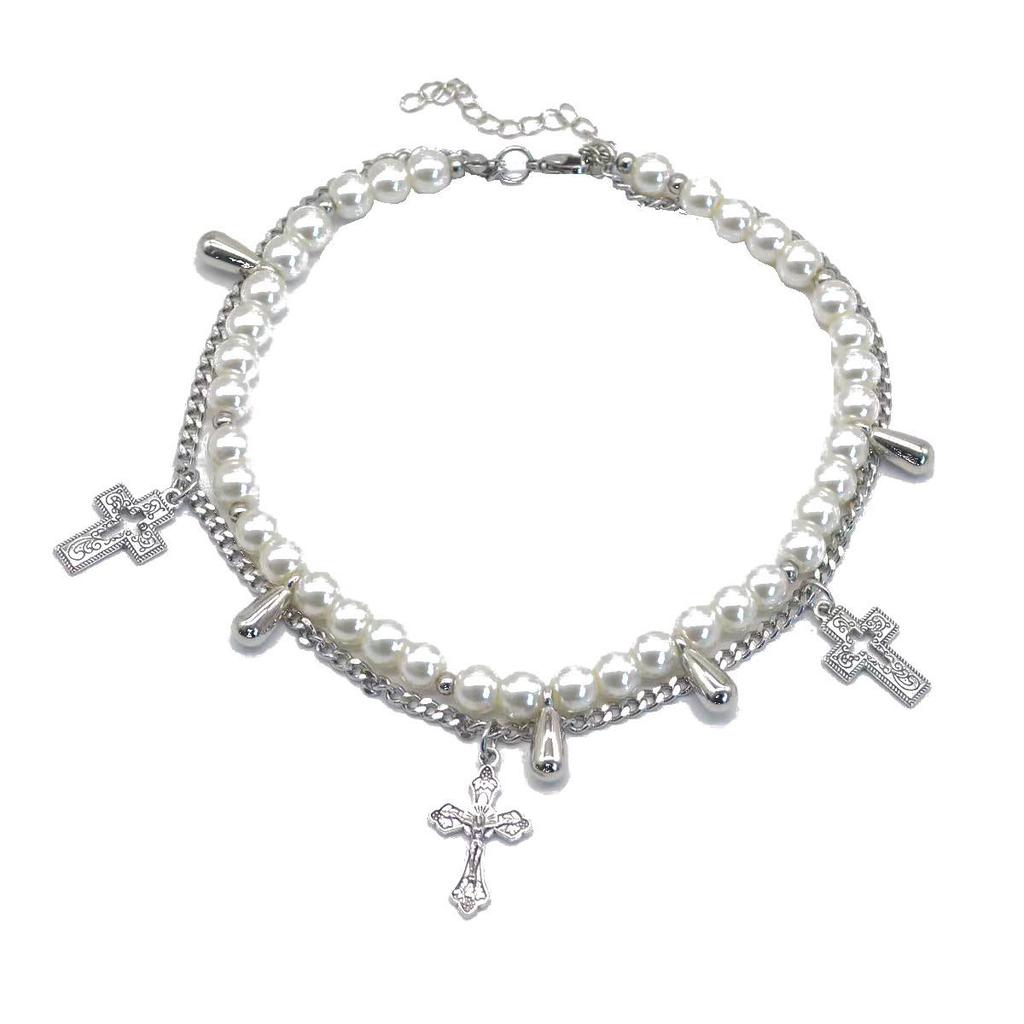 Colier Choker Original cu Perle pe Mai Multe Rânduri – Design de Nișă pentru Fete Îndrăznețe și la Modă