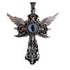 Natural Blue Devil's Eye Pendant Ornament Creative Devil Wings Cross Necklace