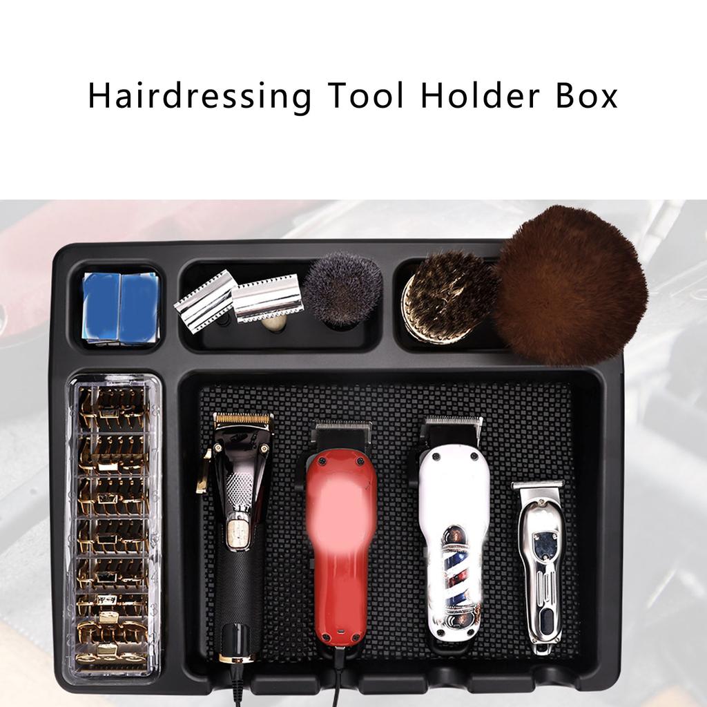 Hairdressing Tool Storage Box Multi Grids Clipper Combs Brushes Storage Container Case for Hair Salon