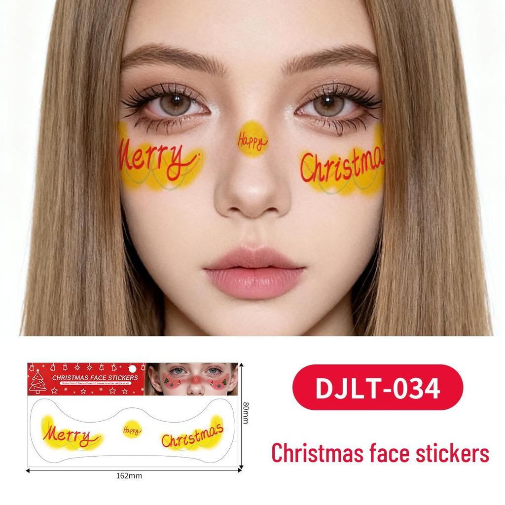 Christmas Tattoo Stickers: Easy-to-Remove Temporary Makeup Tattoos with Tree, Reindeer, and Snowflake Designs.