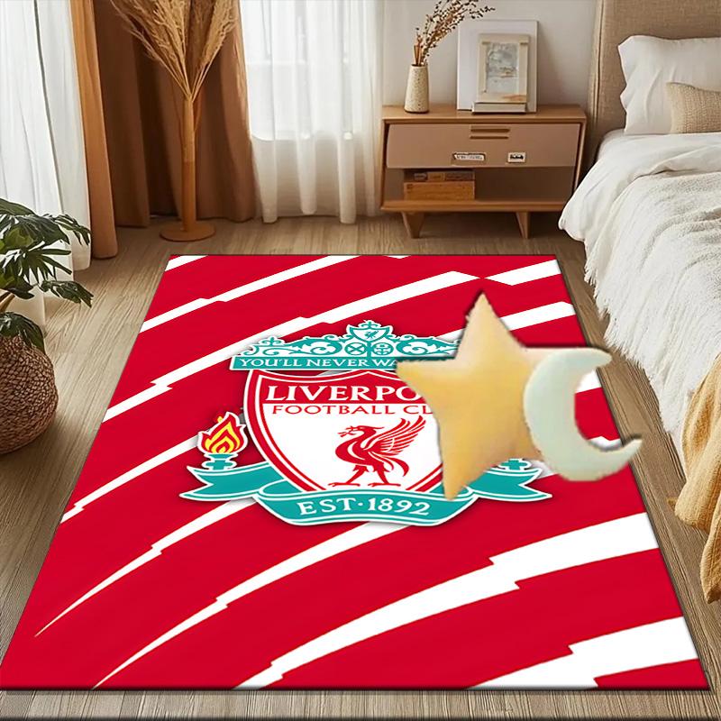 Liverpool Fc Crest Rug Game Carpet, Floor Mat for Bedroom Living Room Entryway Rug, Home Decor Idea Gift for Christmas Birthday
