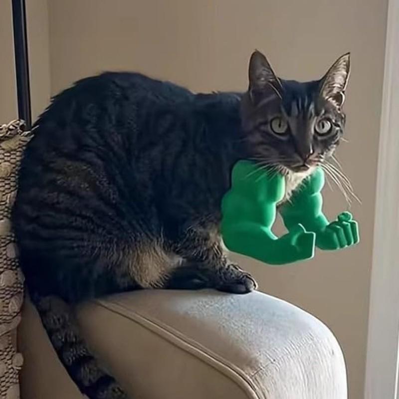 Cat Muscle Arm 3D Printed Superhero Cosplay Cat Neck Arm with Muscle for Kitten Cat Halloween Costume Accessories