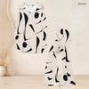 Women Plus Size White Navy Blue Printed V Neck Three Quarter Sleeve Flared Top Flared Pants Two Piece Set