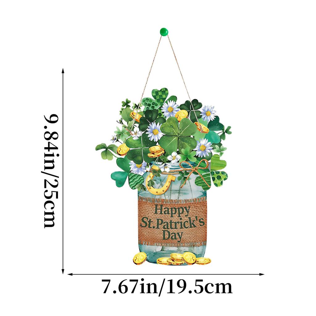 St. Patrick'S Day Party Decoration Clover Irish Festival Hemp Rope Door Listing